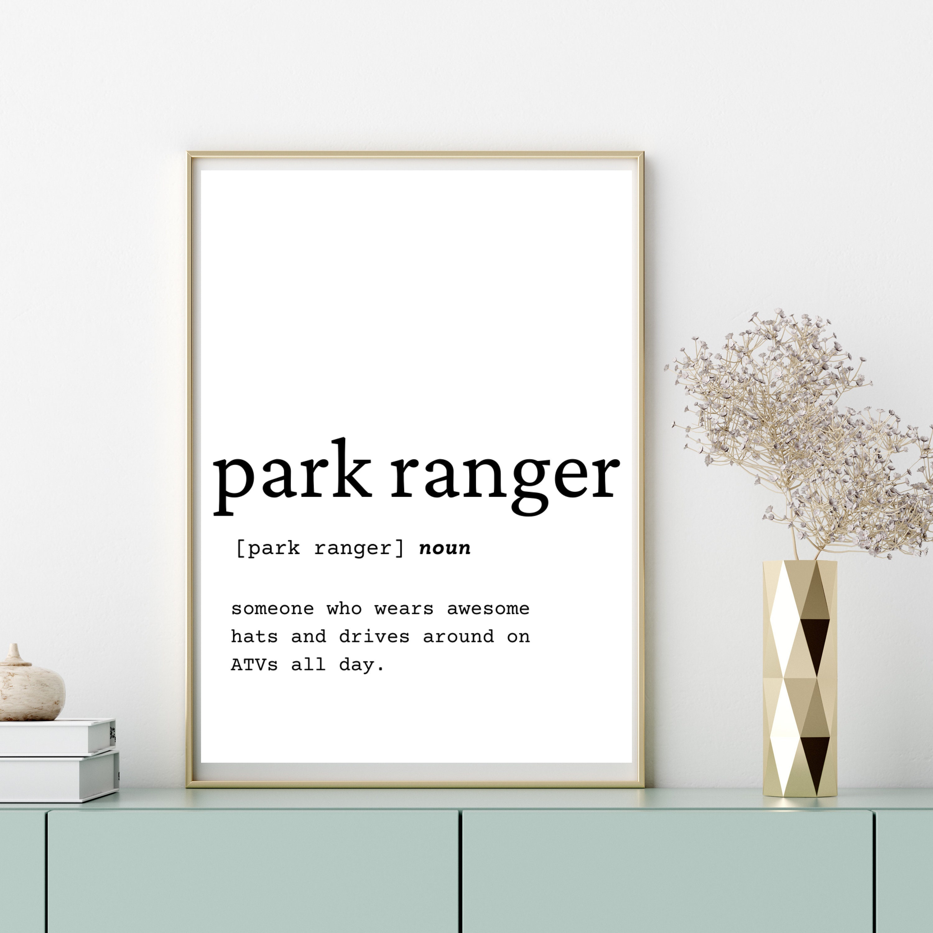 Park Ranger Definition Wall Art, Park Ranger Home Decor, Park Ranger ...
