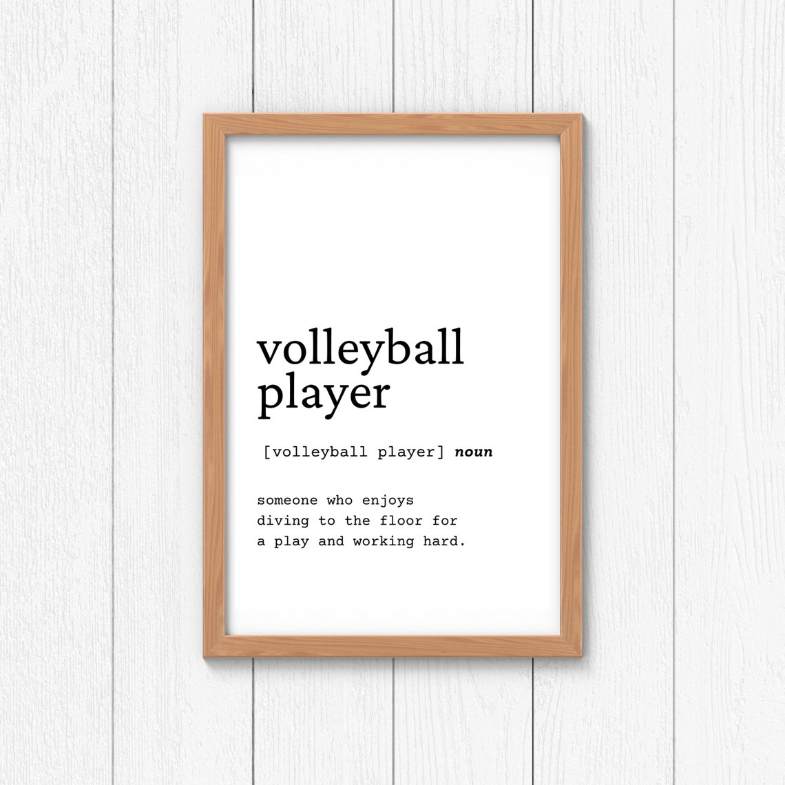 Volleyball Player Definition Wall Art, Volleyball Player Home Decor