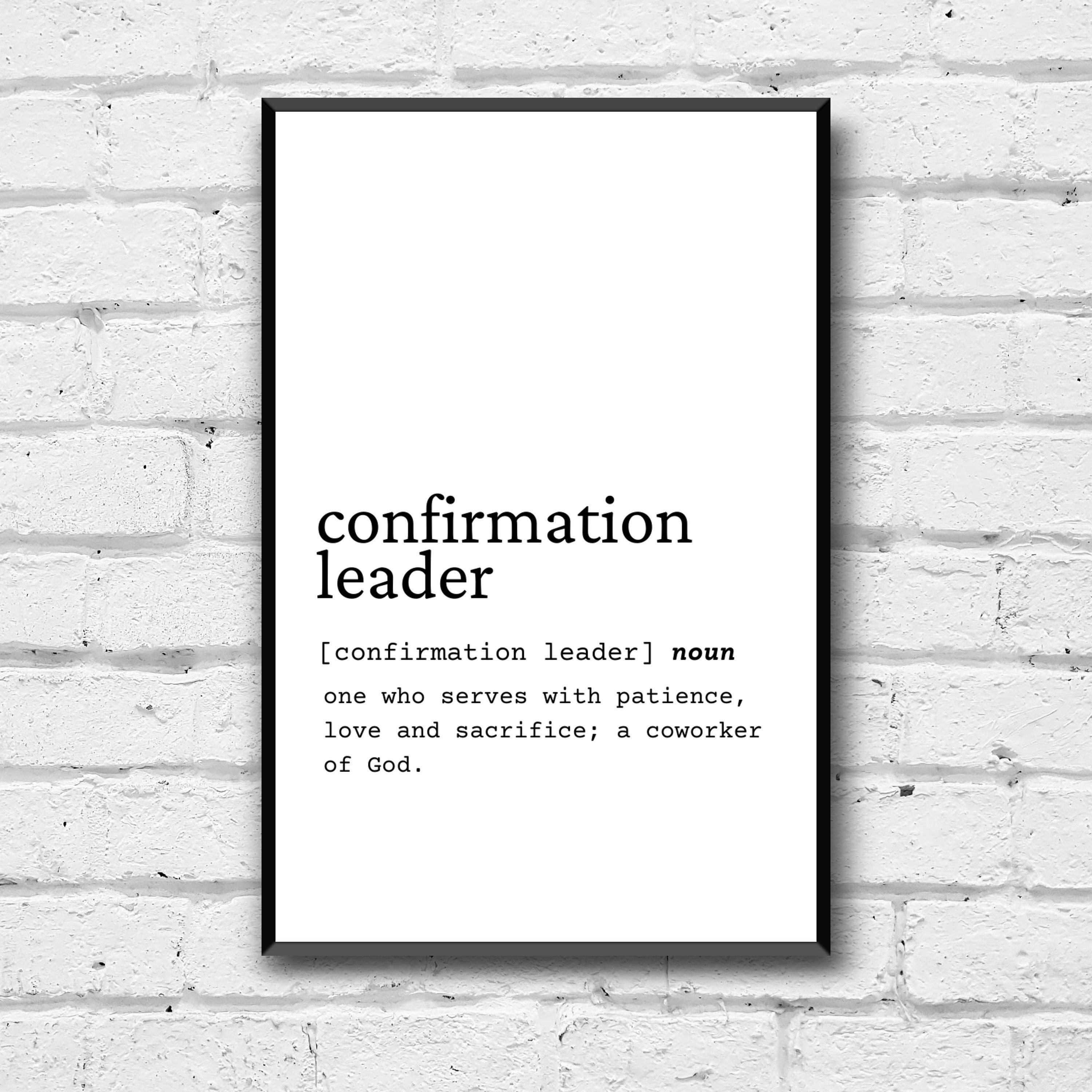 Confirmation Leader Definition Art Print (digital Download) - Etsy