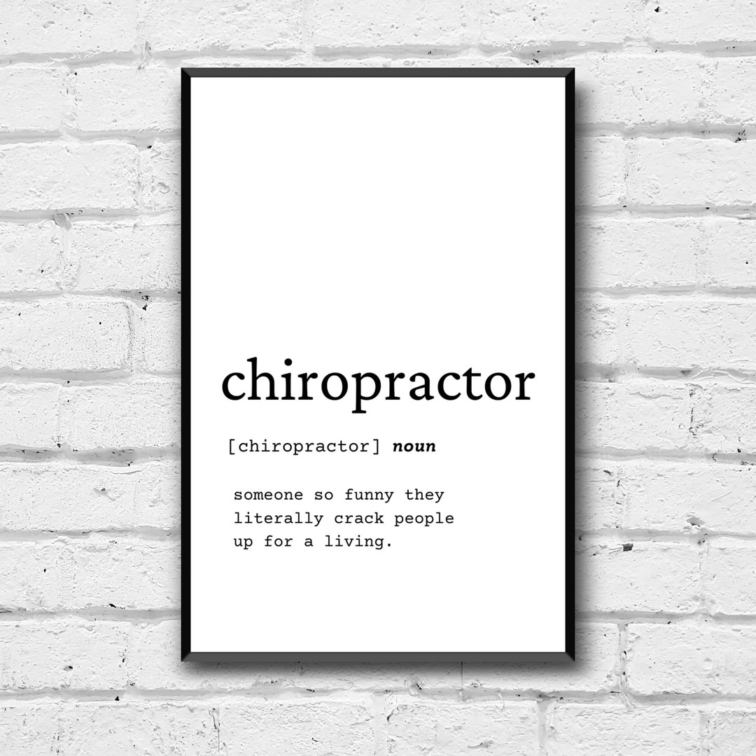 Chiropractor Definition Wall Art Chiropractor Office Decor Etsy