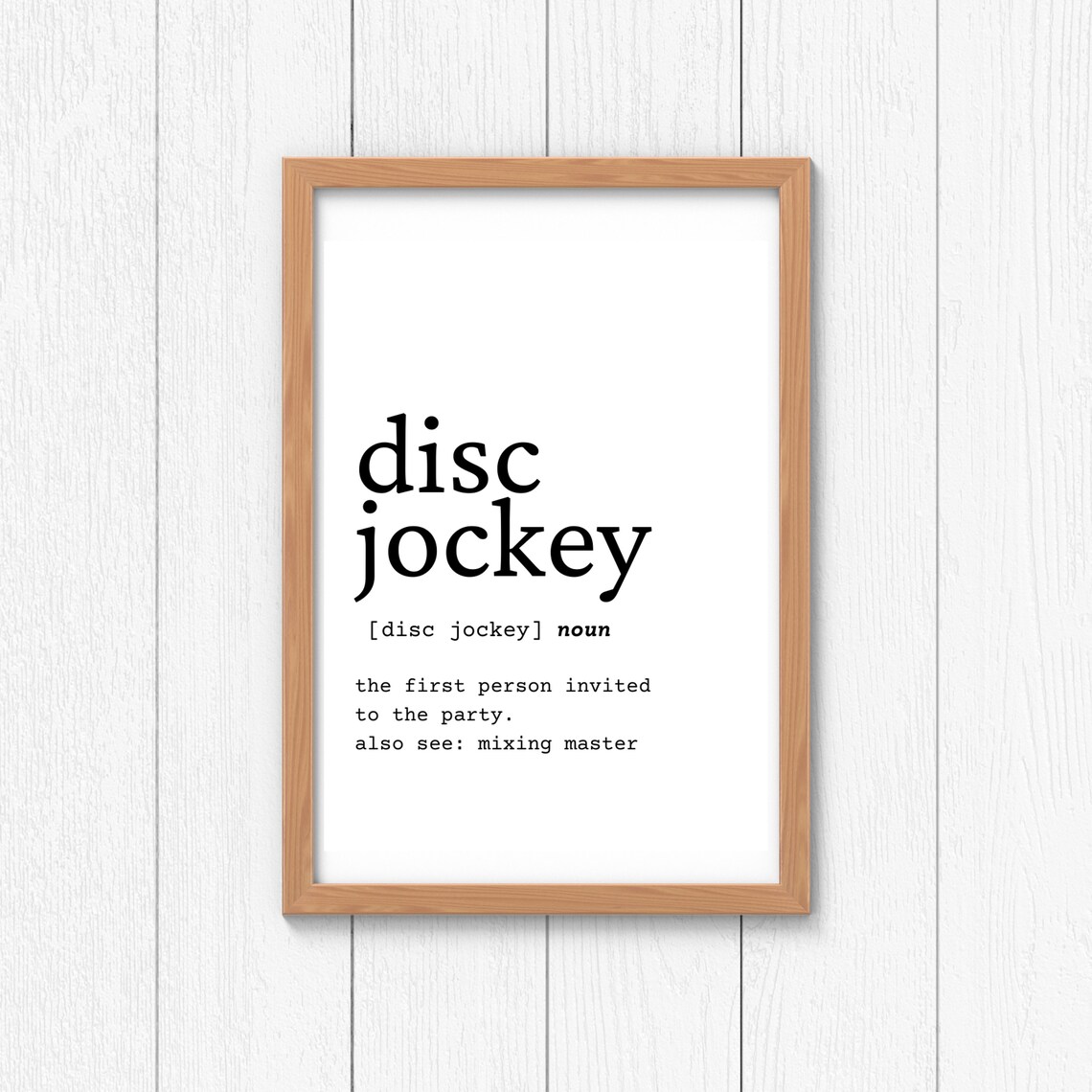 Disc Jockey Definition DJ Definition Disc Jockey Gift Idea Etsy