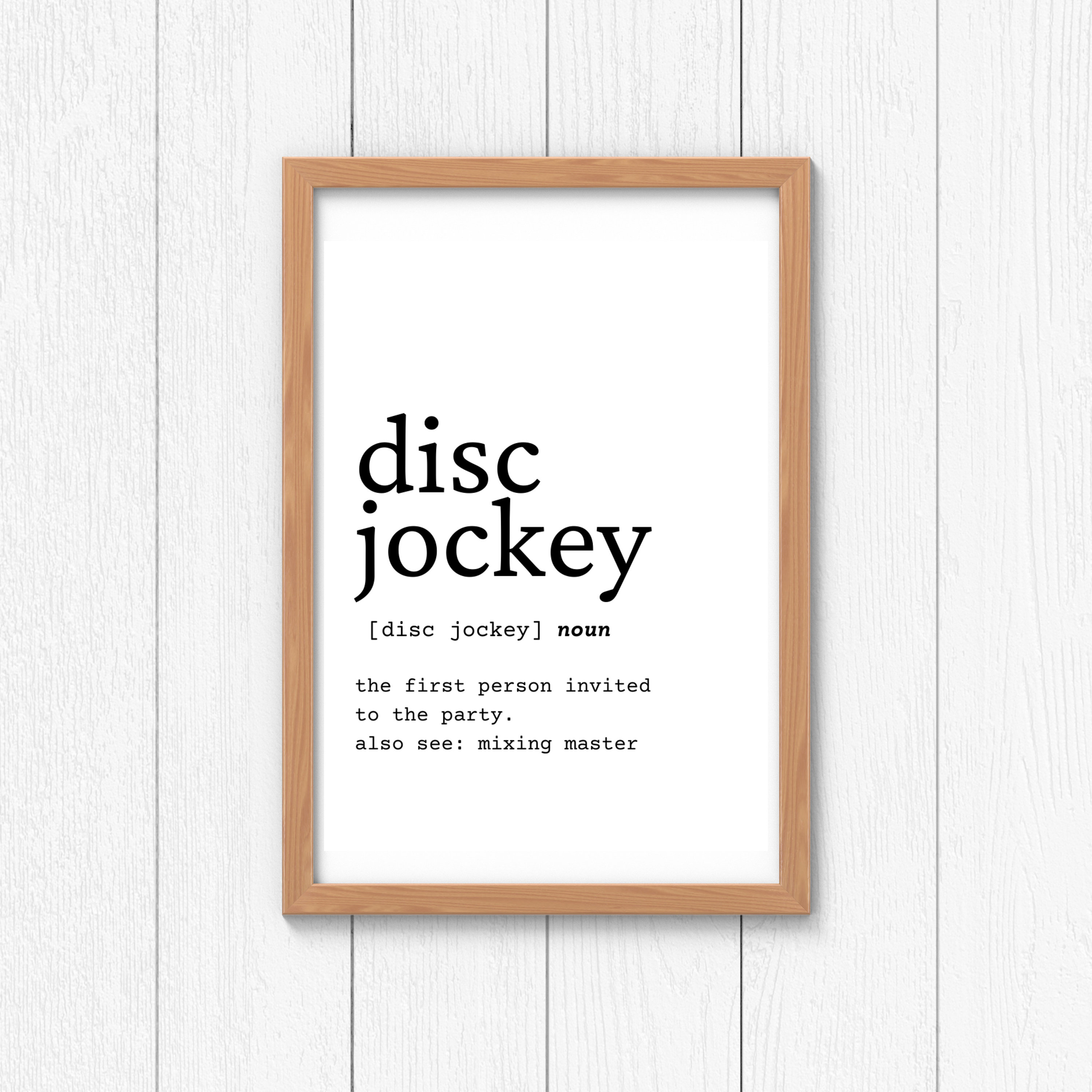 Disc Jockey Definition DJ Definition Disc Jockey Gift Idea Etsy