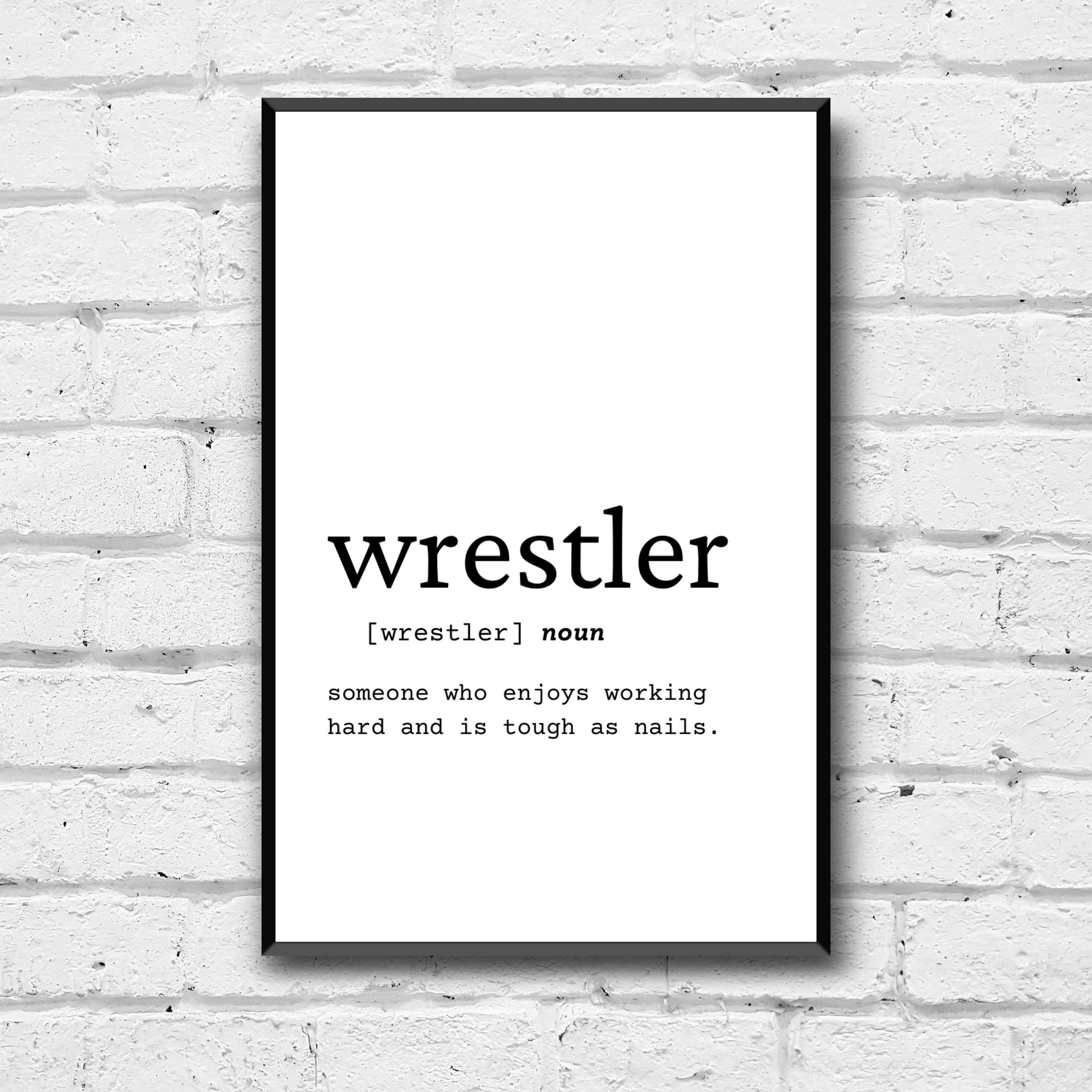 Wrestler Definition Wall Art, Wrestler Home Décor, Boys Room Décor, Man