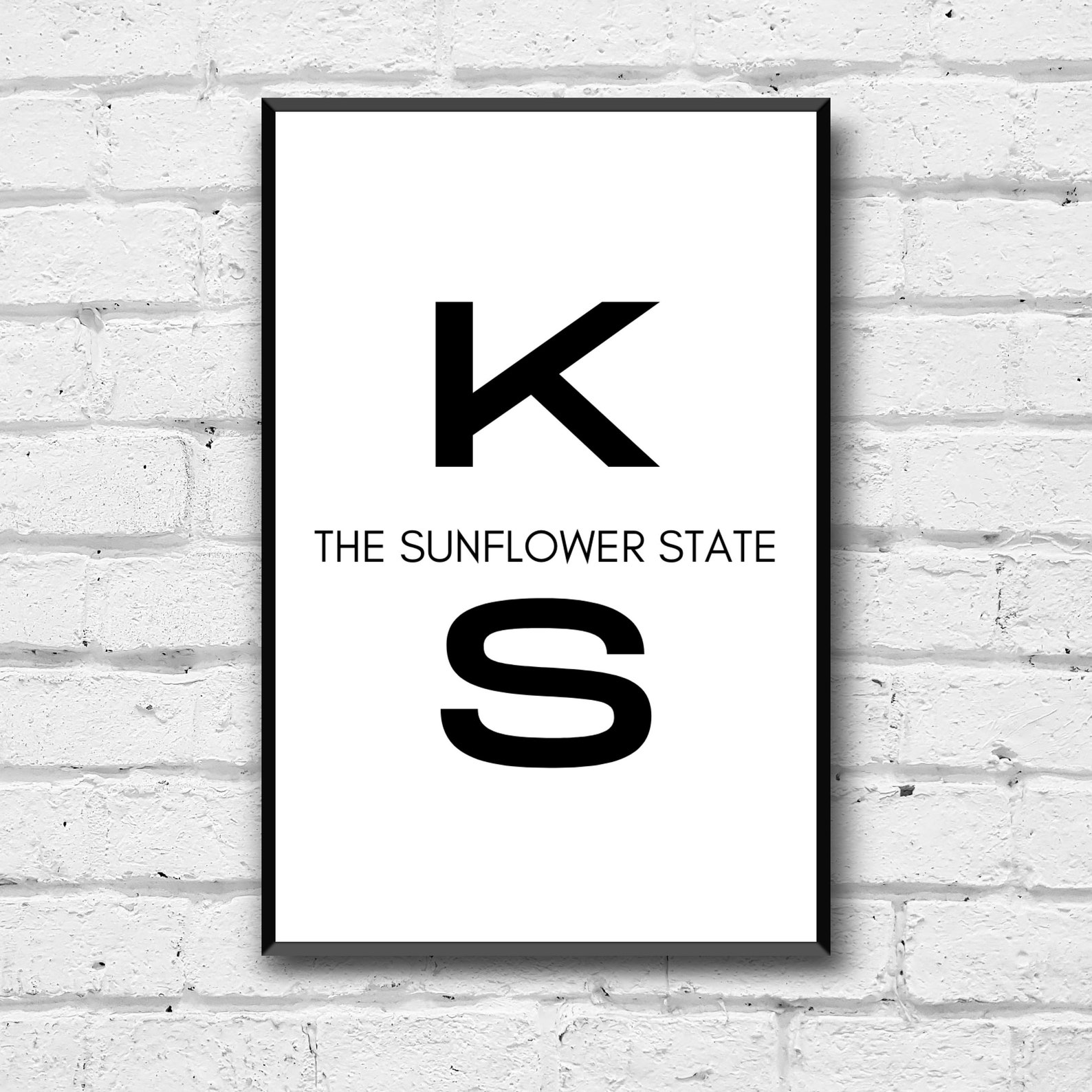Kansas State Wall Art, Digital Download, Kansas Initials Home Decor