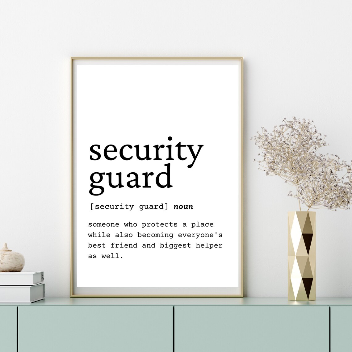 Security Guard Definition Wall Art, Security Guard Gift Idea, Security Guard Digital Print, Gift