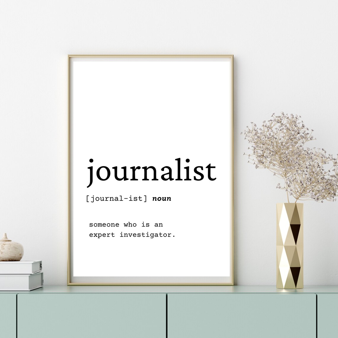 Journalist Definition Wall Art, Journalist Gift Idea, Journalist