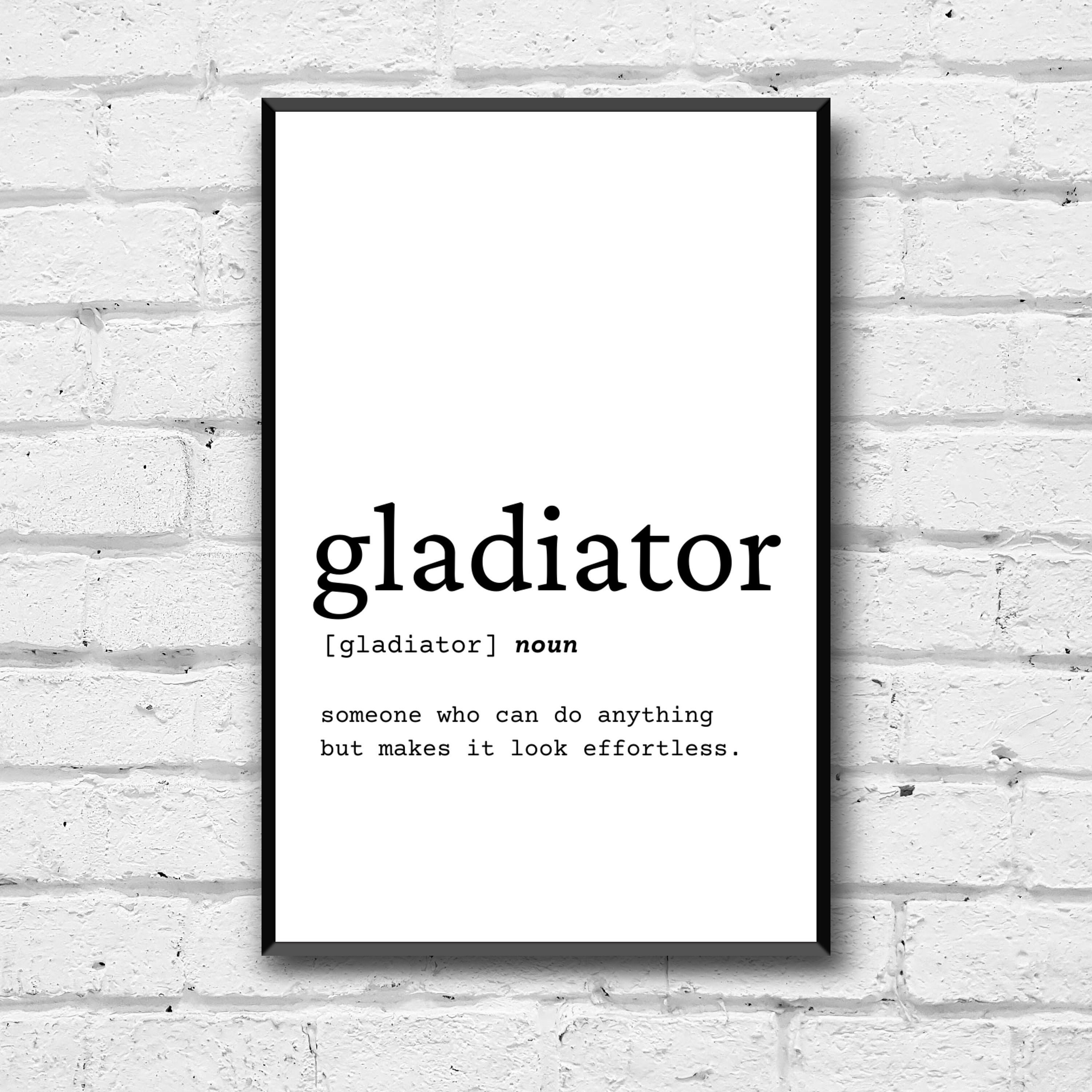 Gladiator Definition Wall Art, Gladiator Gift Idea, Gladiator Digital