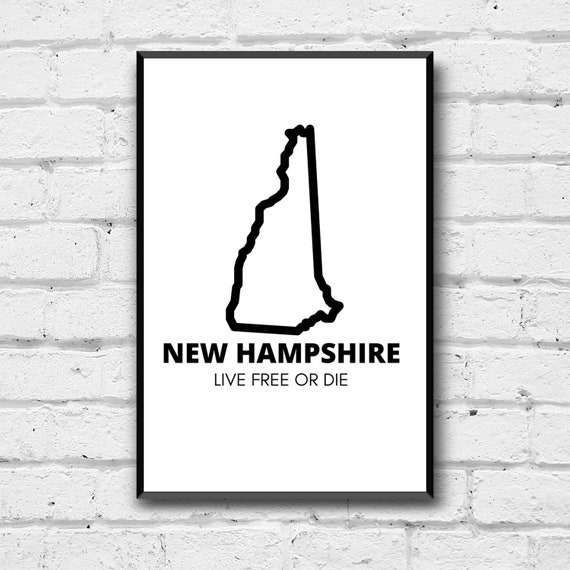 New Hampshire State Wall Art New Hampshire Digital Print the Etsy