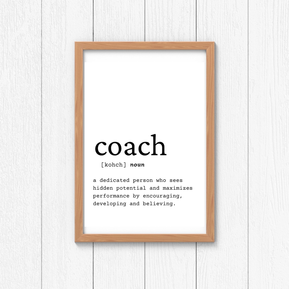 Coach Definition Wall Art, Digital Download, Definition Home Decor