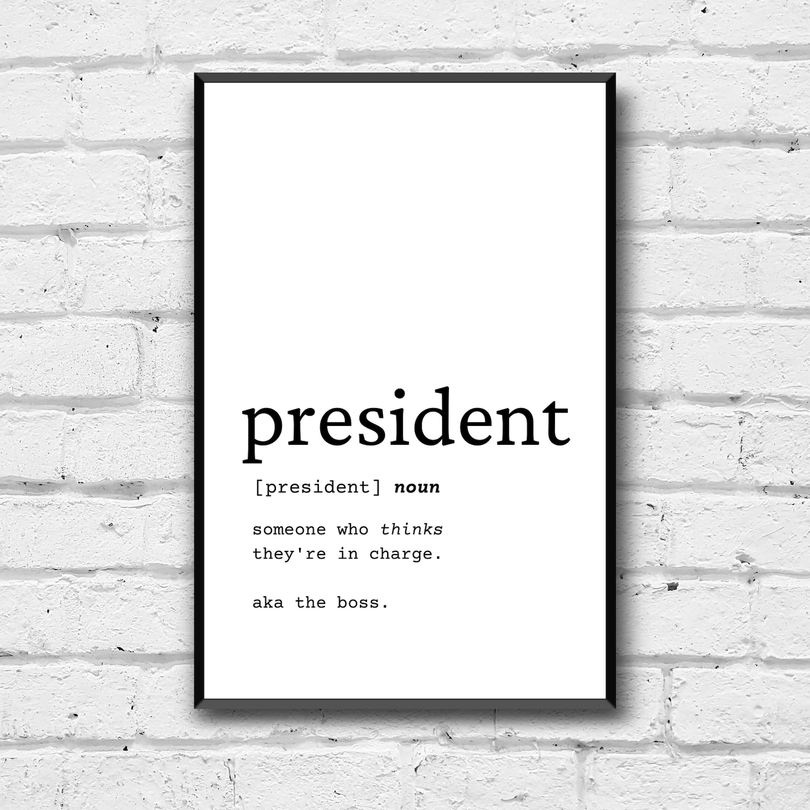 President Definition Wall Art President Gift Idea President Etsy