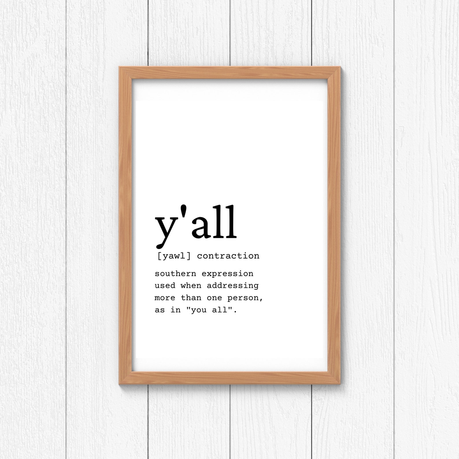 Y all Definition Wall Art Digital Download Definition Etsy