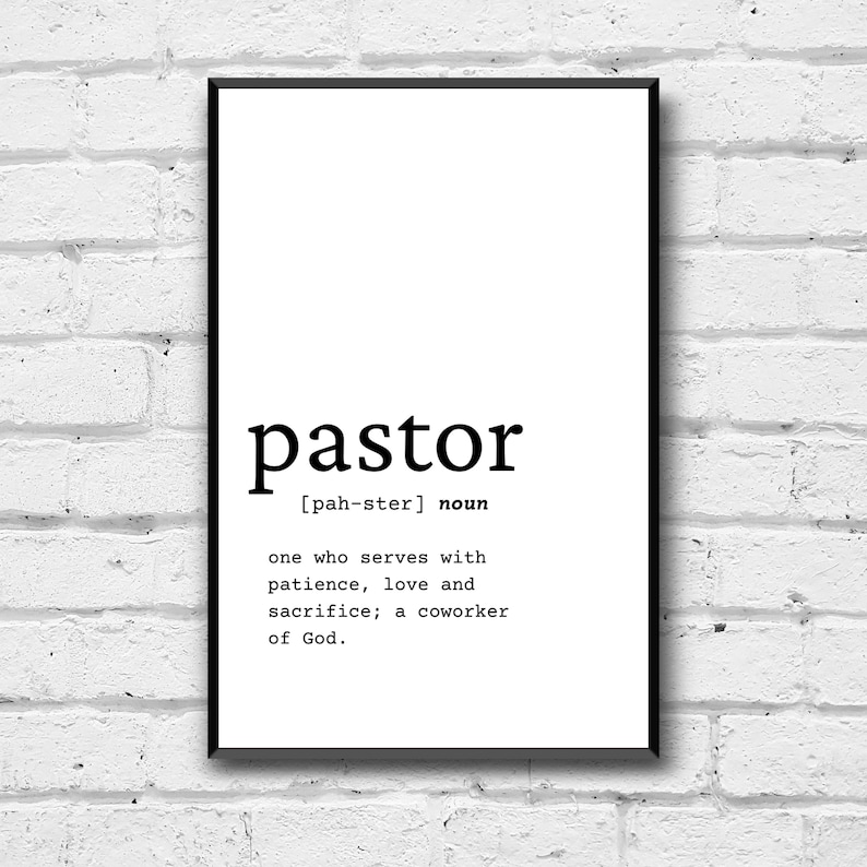 Pastor Definition Wall Art, Digital Download, Definition Home Decor