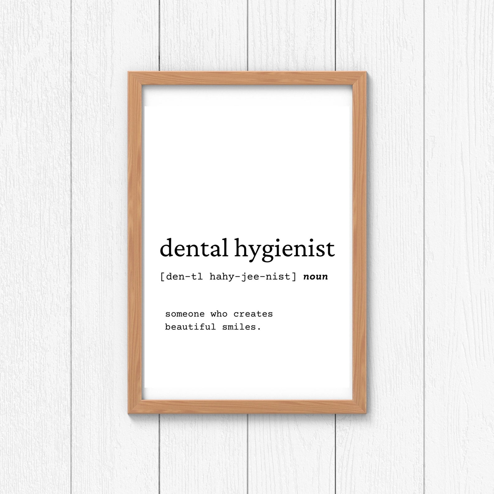 Dental Hygienist Definition Wall Art Digital Download Etsy