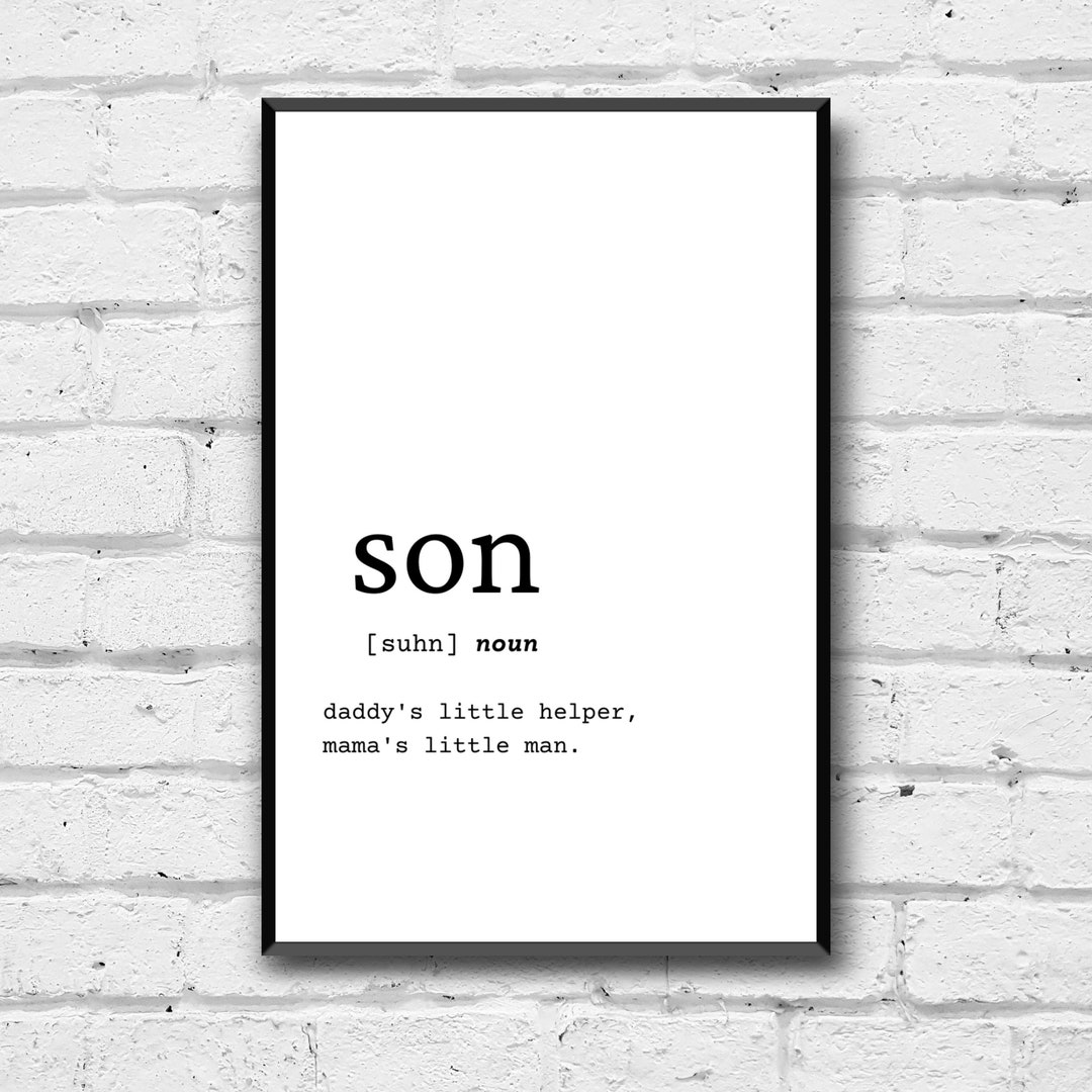 Son Definition Quote, Digital Download, Gift for Son, Digital Print