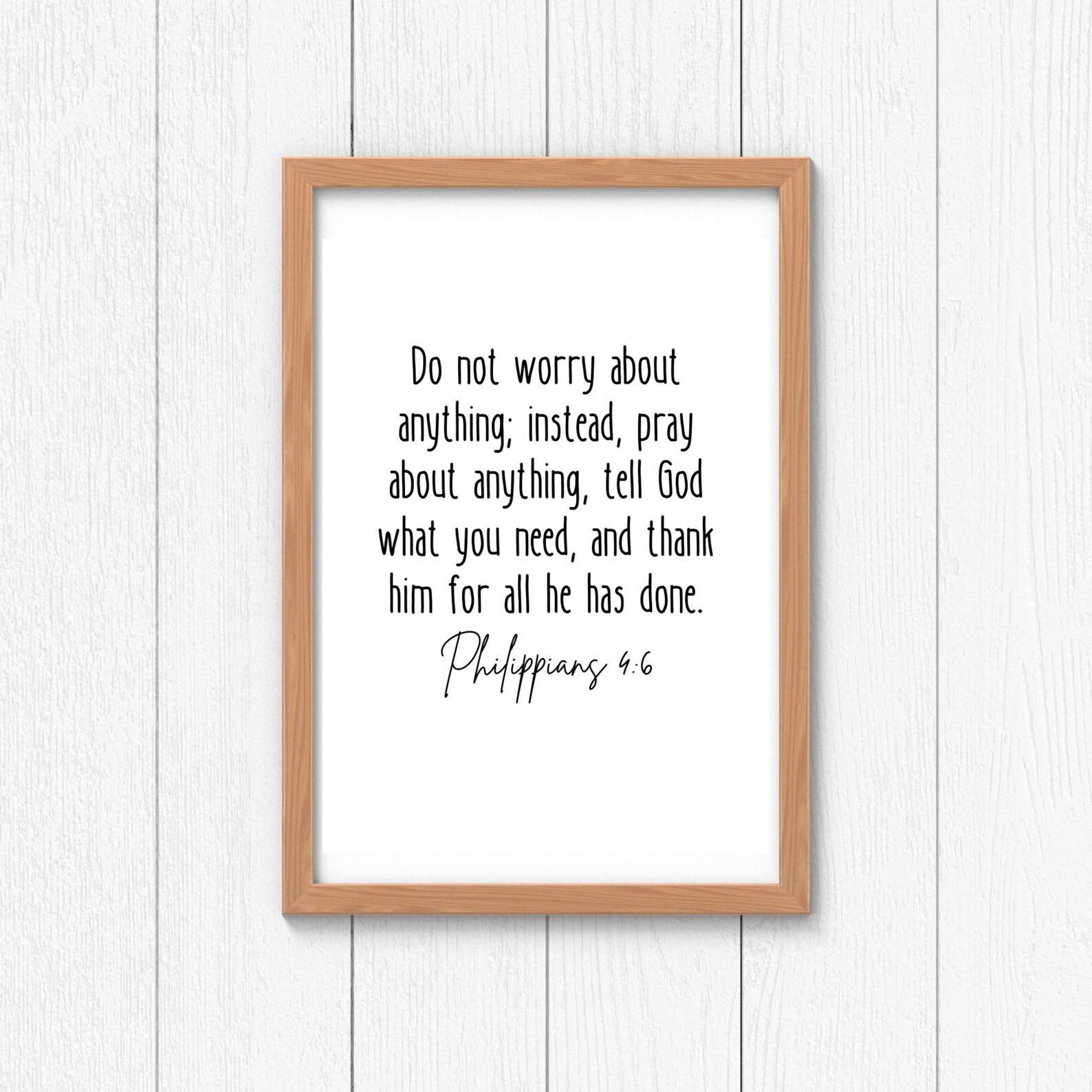 Do Not Worry About Anything Wall Art Philippians 4:6 Home | Etsy