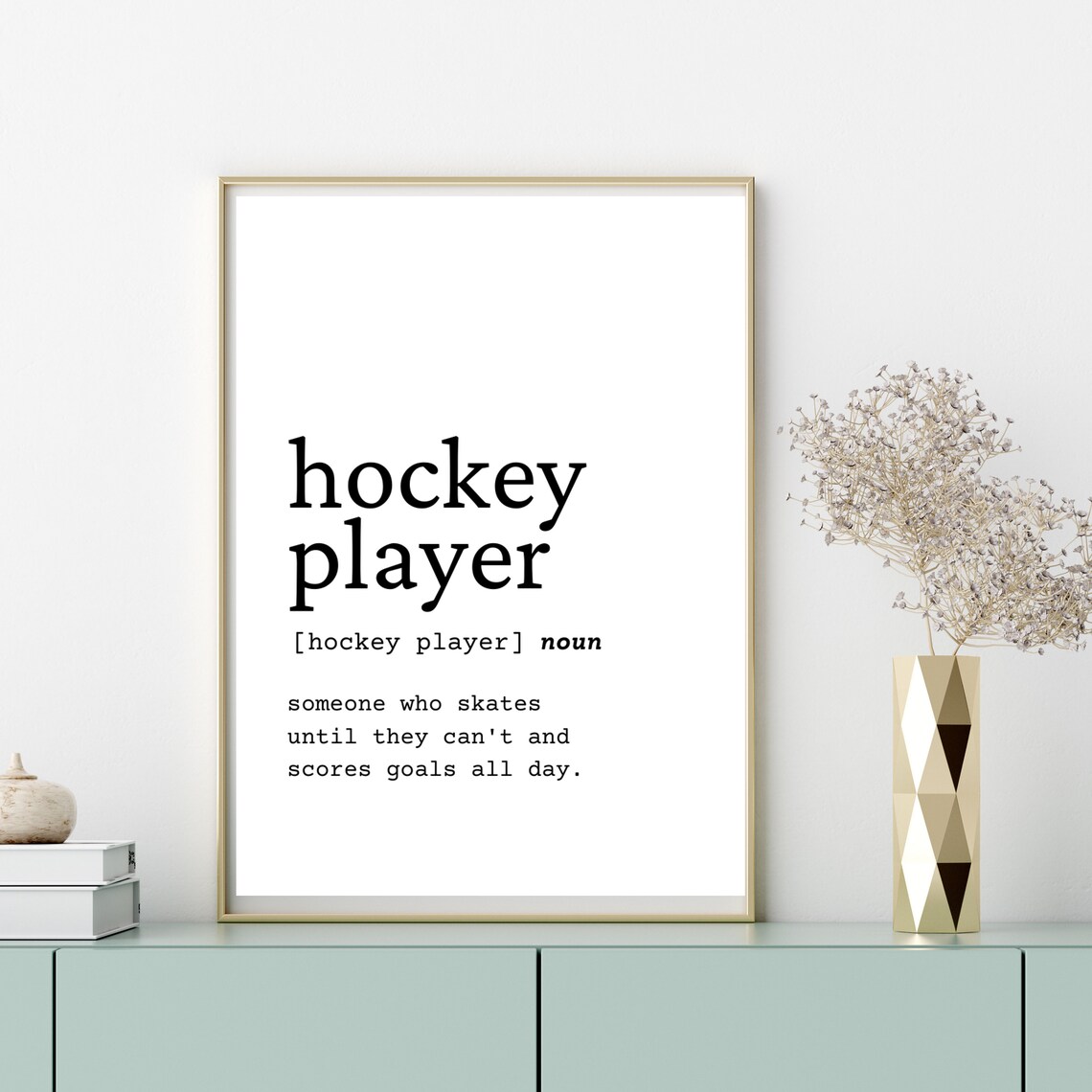 Hockey Player Definition Wall Art Hockey Player Home Decor Etsy