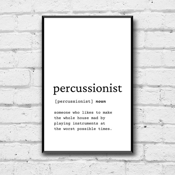 Percussionist Definition Wall Art Gift for Percussionist Etsy