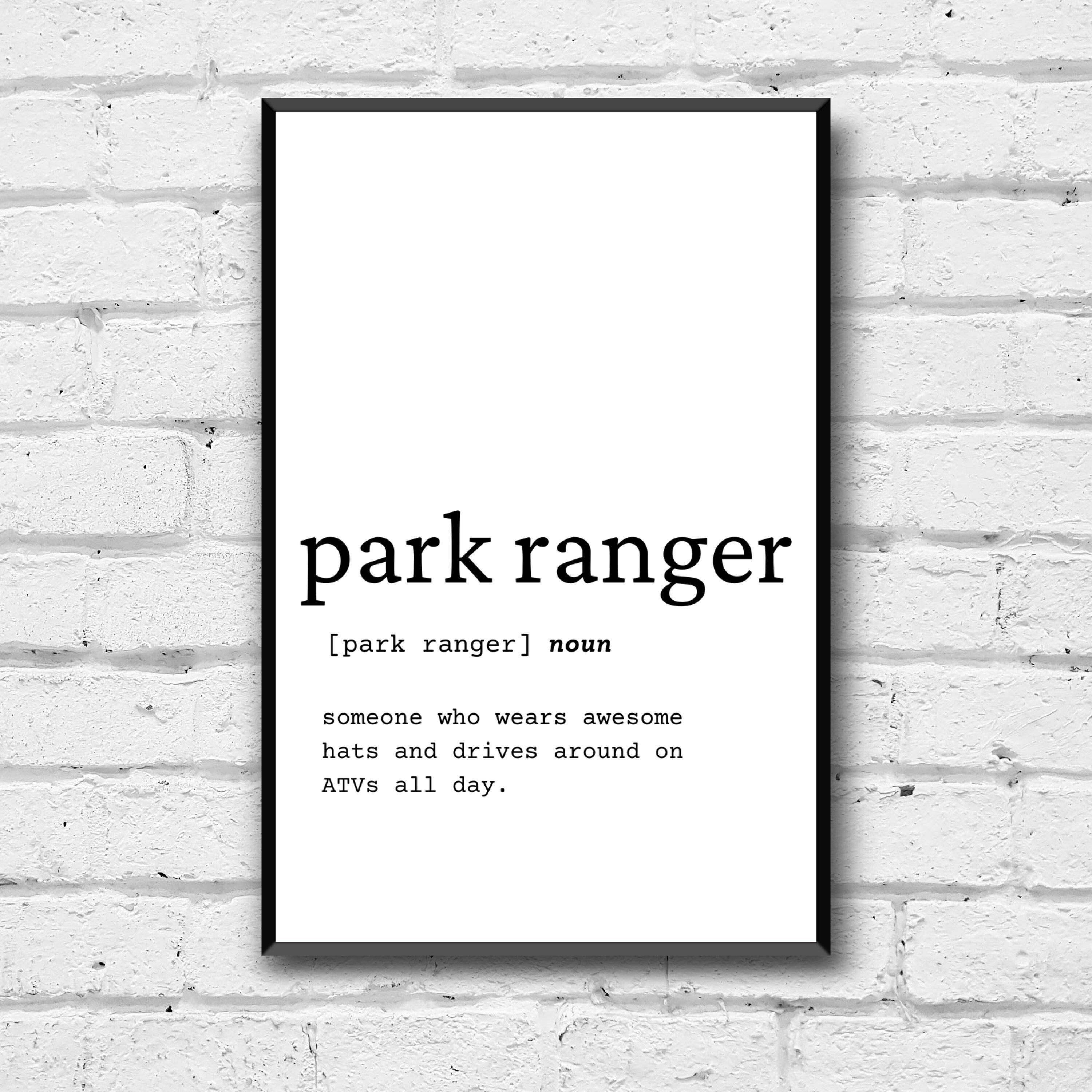 Park Ranger Definition Wall Art, Park Ranger Home Decor, Park Ranger ...