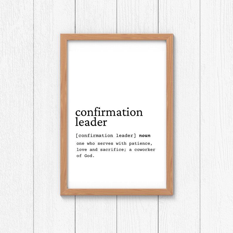Confirmation Leader Definition Art Print (digital Download) - Etsy