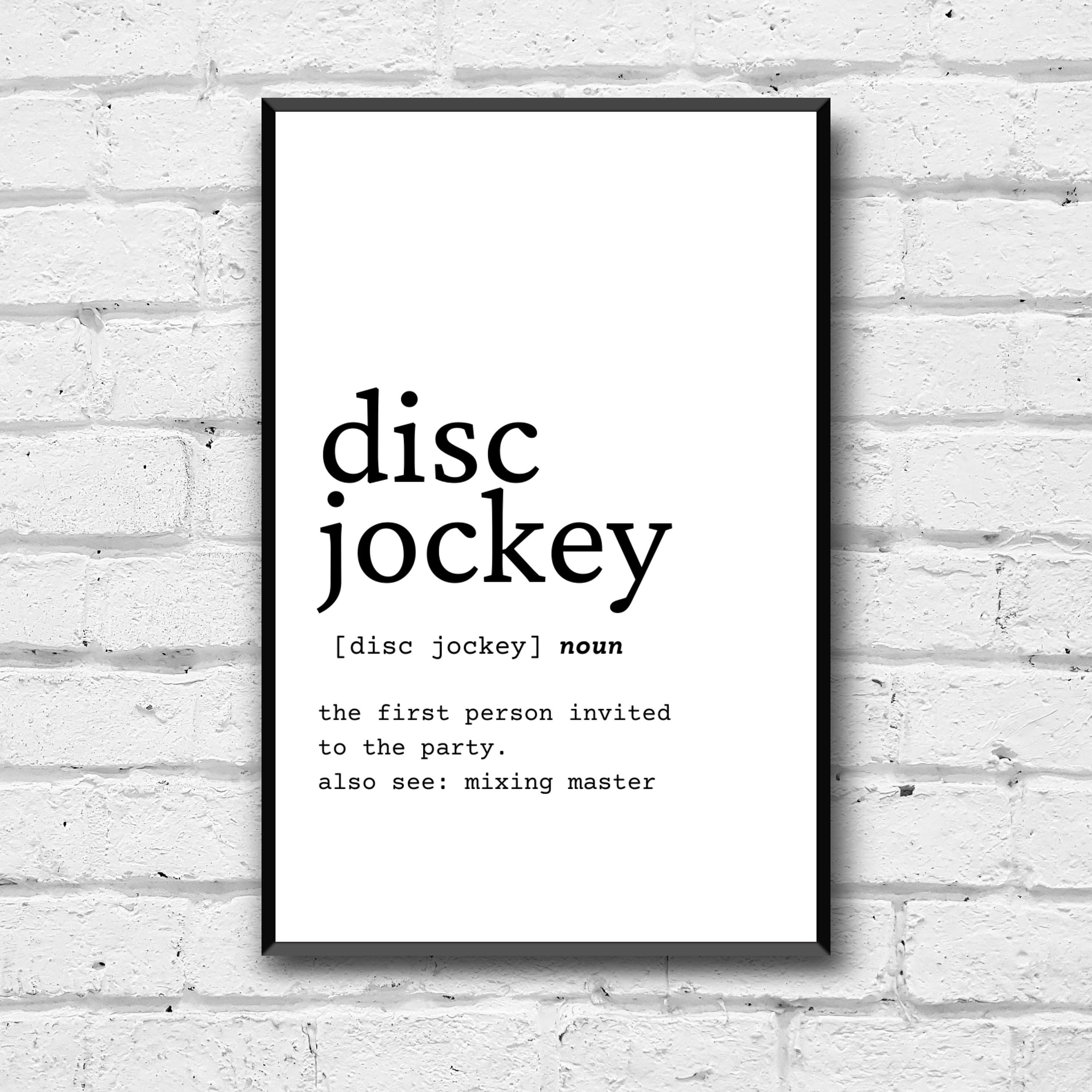 Disc Jockey Definition DJ Definition Disc Jockey Gift Idea Etsy