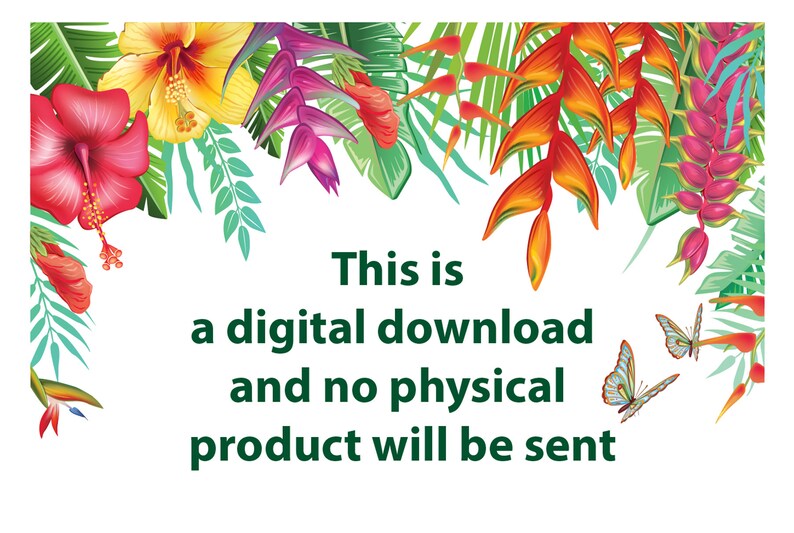 Blomsterarrangemang | Tropiska ramar och kanter för inbjudningar, kort | Blommor PNG, EPS | Botanisk clipart bild 4