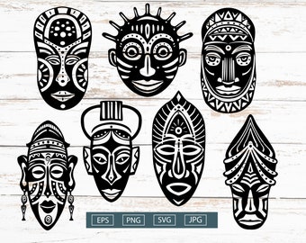 African mask, African mask Clipart, African mask African mask silhouette,  African mask EPS,  African mask PNG, African mask SVG,