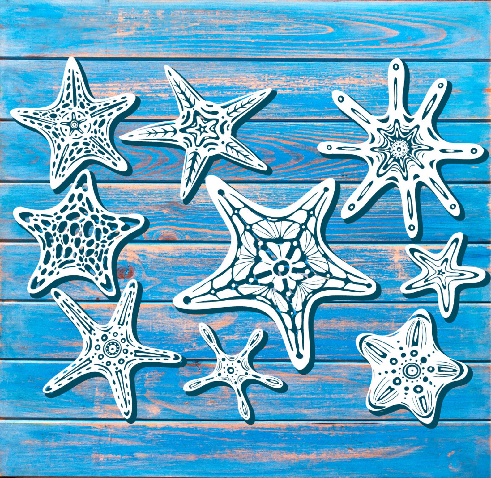 Seastar Clipart Seastar Tattoo Stencil Seastar Seastar - Etsy