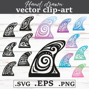 サーフィン　フィン　絵 Surfboard fins - Etsy 日本