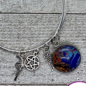 Supernatural, SPN Family, Dean Winchester, Sam Winchester, Castiel, Protection Charm Bracelet (AJ)
