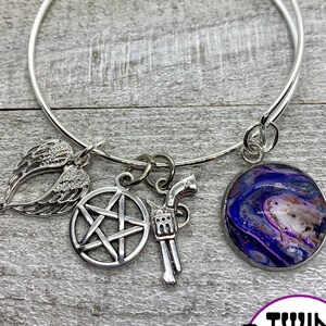 Supernatural, SPN Family, Dean Winchester, Sam Winchester, Castiel, Galaxy, Charm Bracelet (AJ)