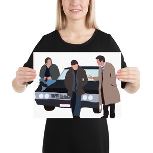 Supernatural SPN Inspiriertes Sam Dean Winchester Cas / Castiel Chevy Impala Baby Minimalist POSTER (AJ)