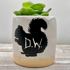 Supernatural SPN Dean Winchester Inspired / 3.25 inch Ceramic Succulent Flower Planter Pot (Faux Plant INCLUDED) (AJ)