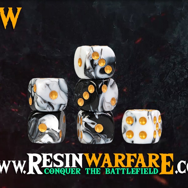 Handcrafted 16mm D6 Dice Set (x12 dices) for Wargames, D&D and Tabletop Games