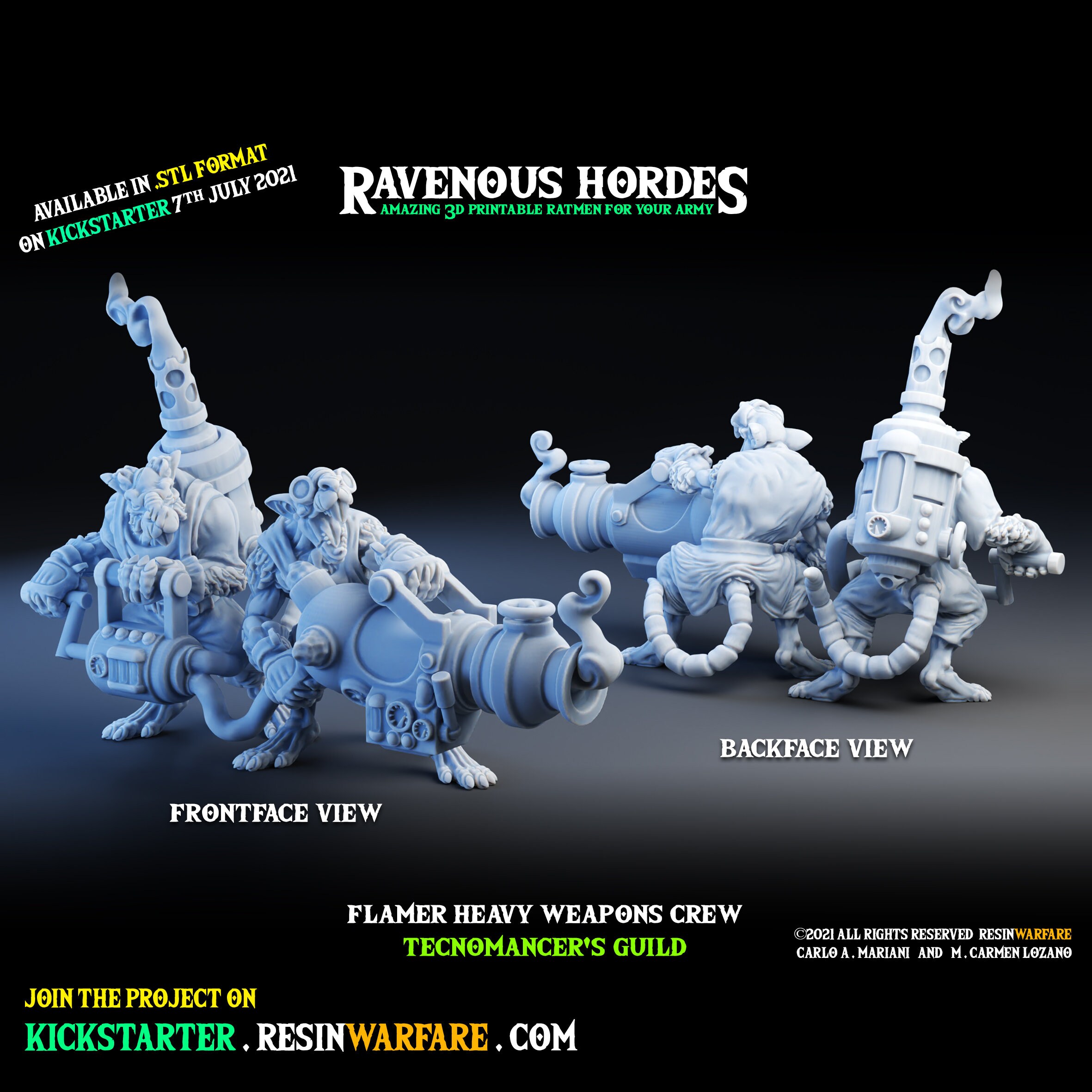 Ravenous Hordes, Tecnomancer's Guild, Flamer Heavy Weapons Crew […