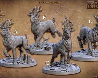 Goldhorn Cervids, Noble Alfar, D&D, RPG