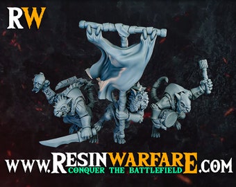 Vermin Warriors - Command Group, Infinite Legions, Ravenous Hordes <3 Miniatures | Weapons: Sword>