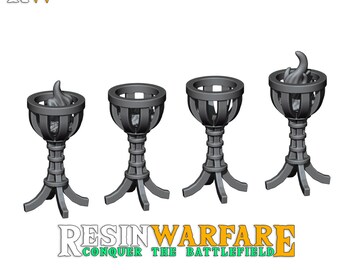 Roman Braziers, Scenery, Decoration for Dioramas <4 Pieces>