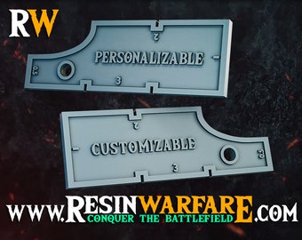 Combat Gauge for Wargames - Measures 0.5" 1" 2" 3" < 1 Piece > Customizable with Text and/or Logo