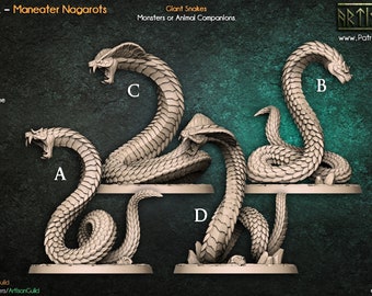 Nagarot Giant Snakes, Maneater Nagarots, D&D, RPG