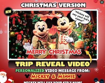 Spersonalizowany film z niespodzianką i wiadomością od Myszki Miki i Myszki Minnie na świąteczną wycieczkę do Disneya