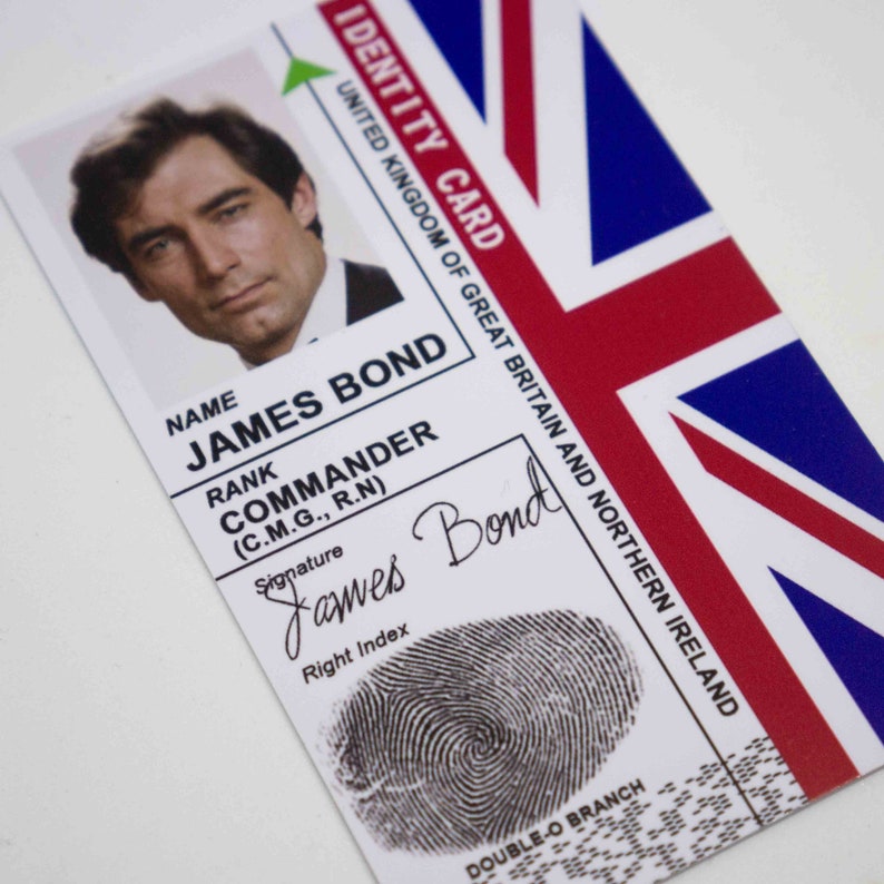 James Bond 007 Secret Agent ID Card Secret Intelligence Etsy