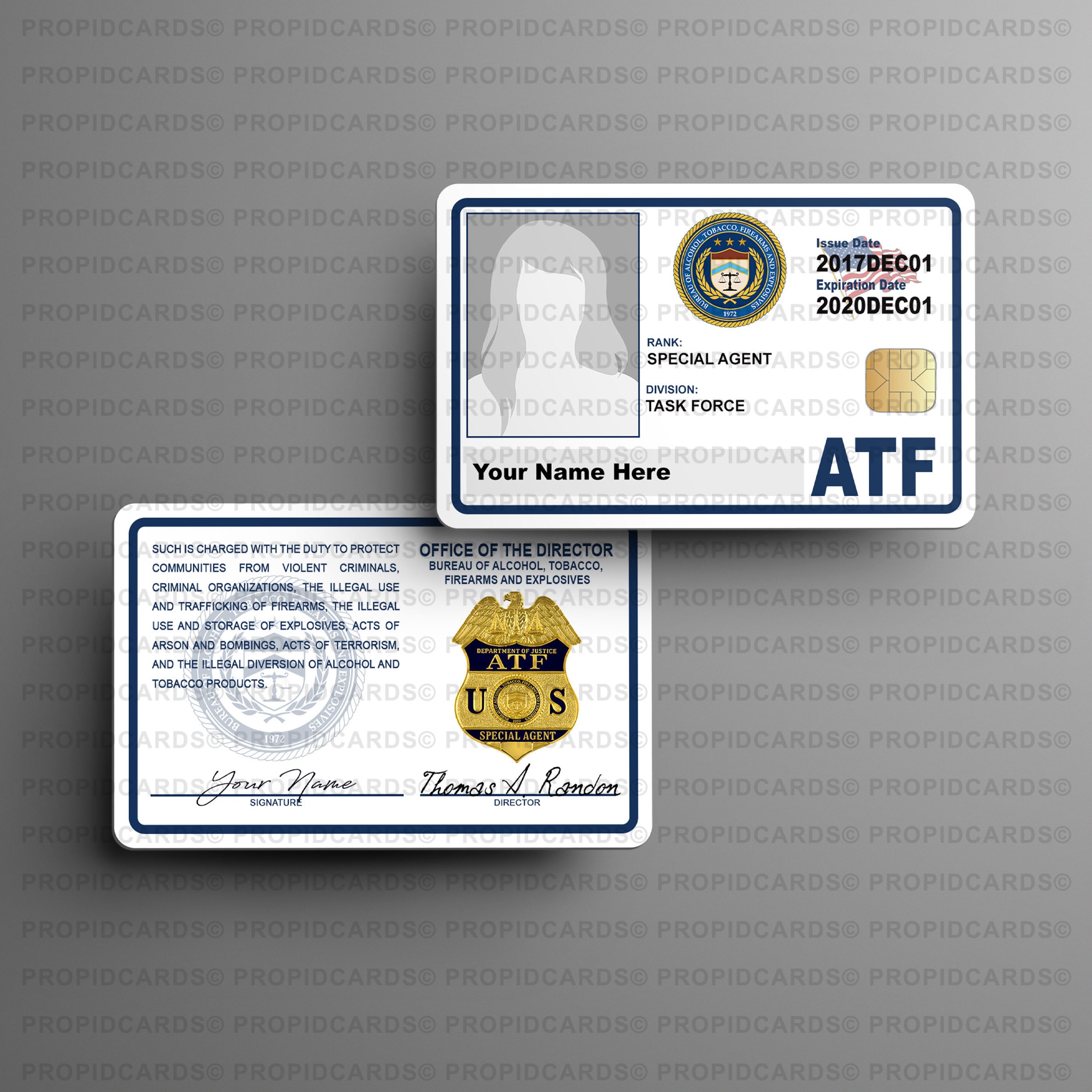 Novelty ATF ID Badges Movie & TV Props Bureau of Alcohol - Etsy