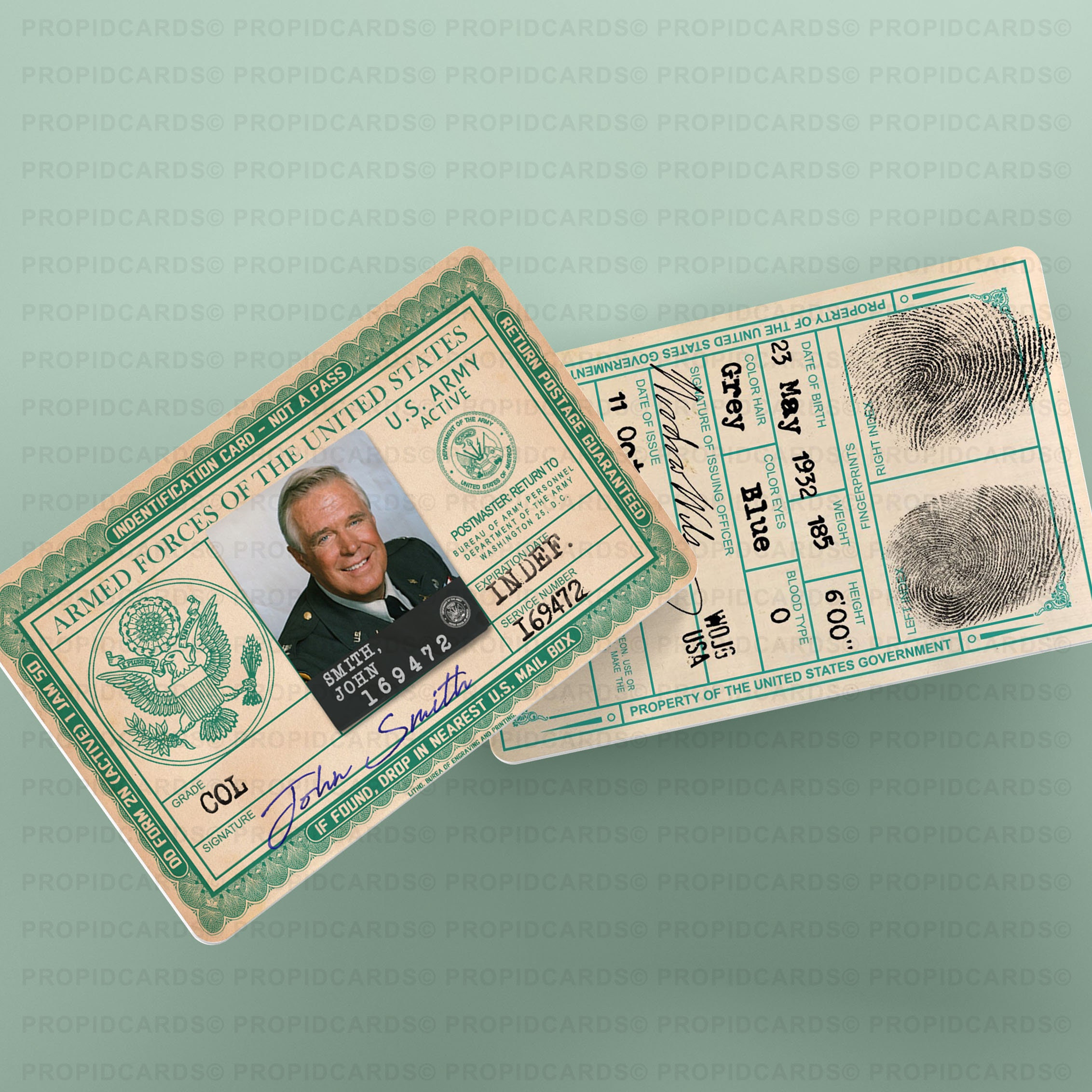 The Ateam Novelty Military ID Cards John Smith Templeton Etsy