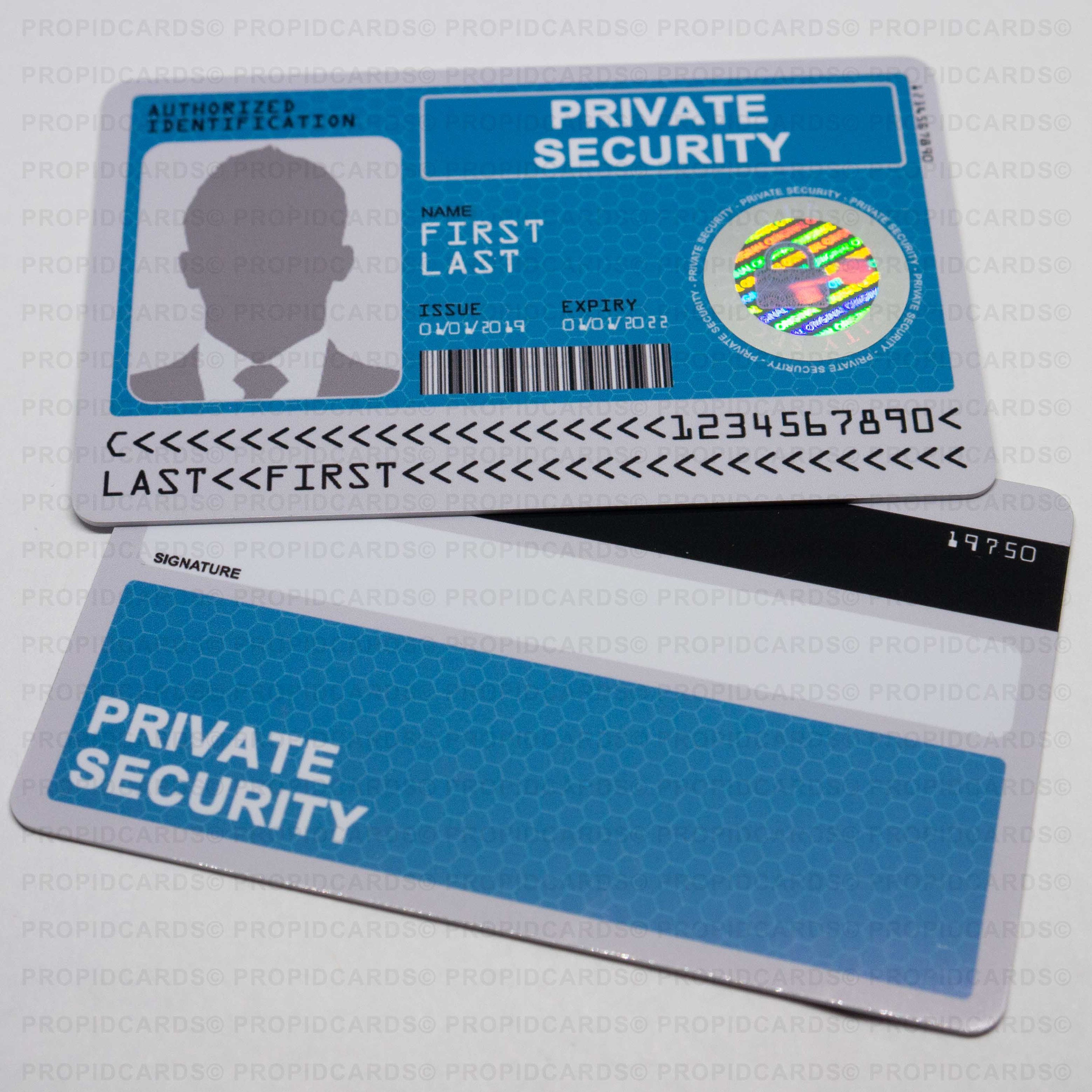 Novelty Private Security ID Card with Real Hologram Security Etsy