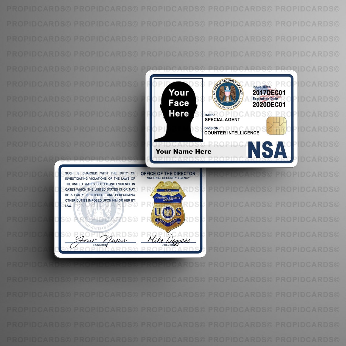 Novelty NSA ID Badges Movie & TV Props National Security Etsy