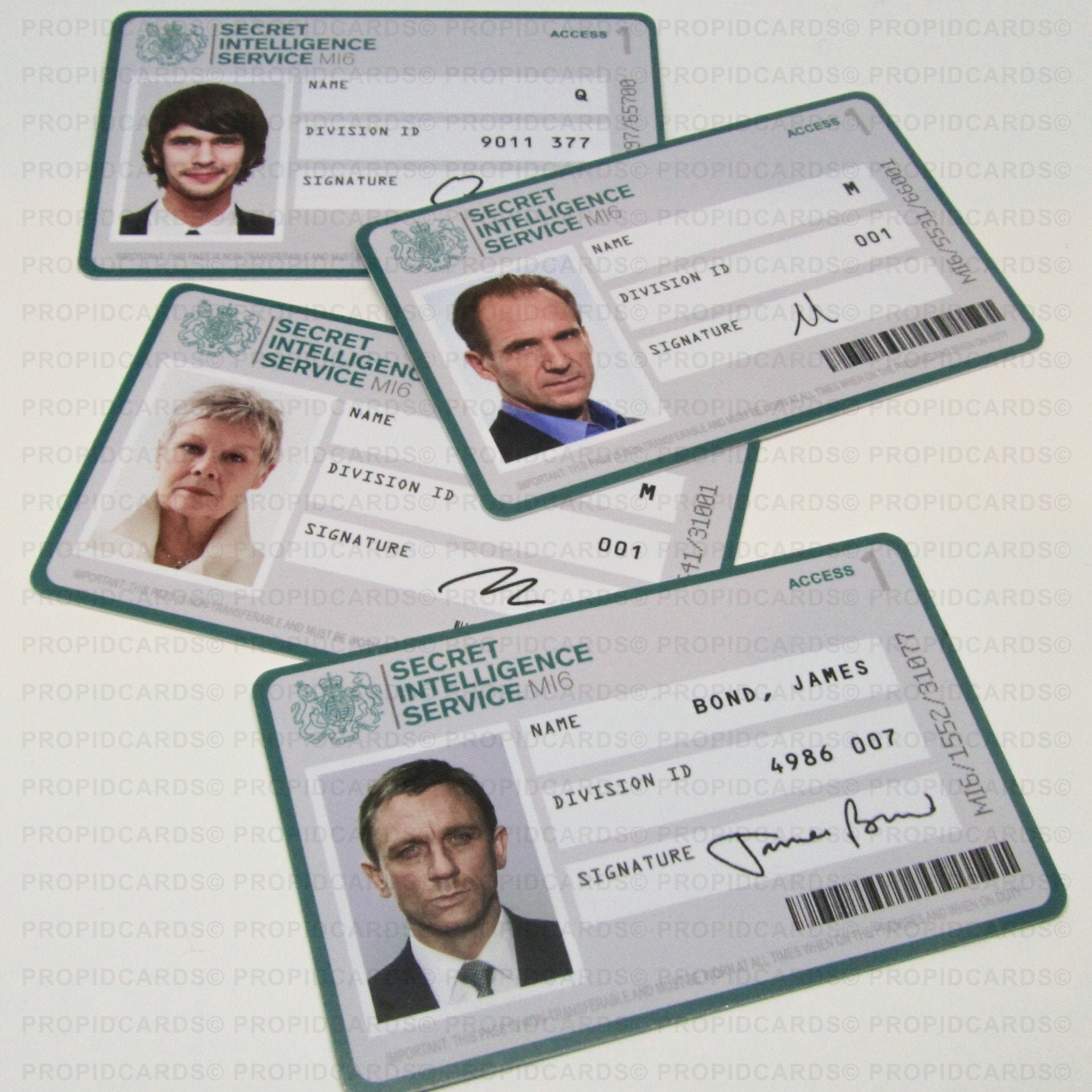 Secret Intelligence Service ID Badge, James Bond 21 Daniel Craig, Judi  Dench, M, Ralph Fiennes, Ben Whishaw, Q With Regard To Mi6 Id Card Template