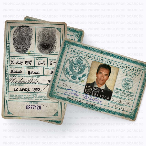 Commando US Army Special Forces Military ID Card Colonel John - Etsy Commando Us Army Special Forces Military Id Card Colonel John - Etsy