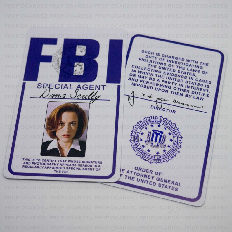 The X-files FBI ID Badge Special Agent Fox Mulder Dana | Etsy