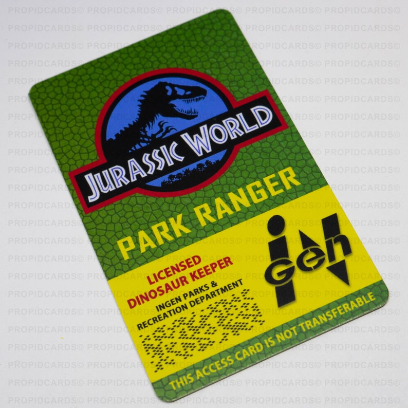 Jurassic World ID Badge Park Ranger VIP Visitor Lab - Etsy