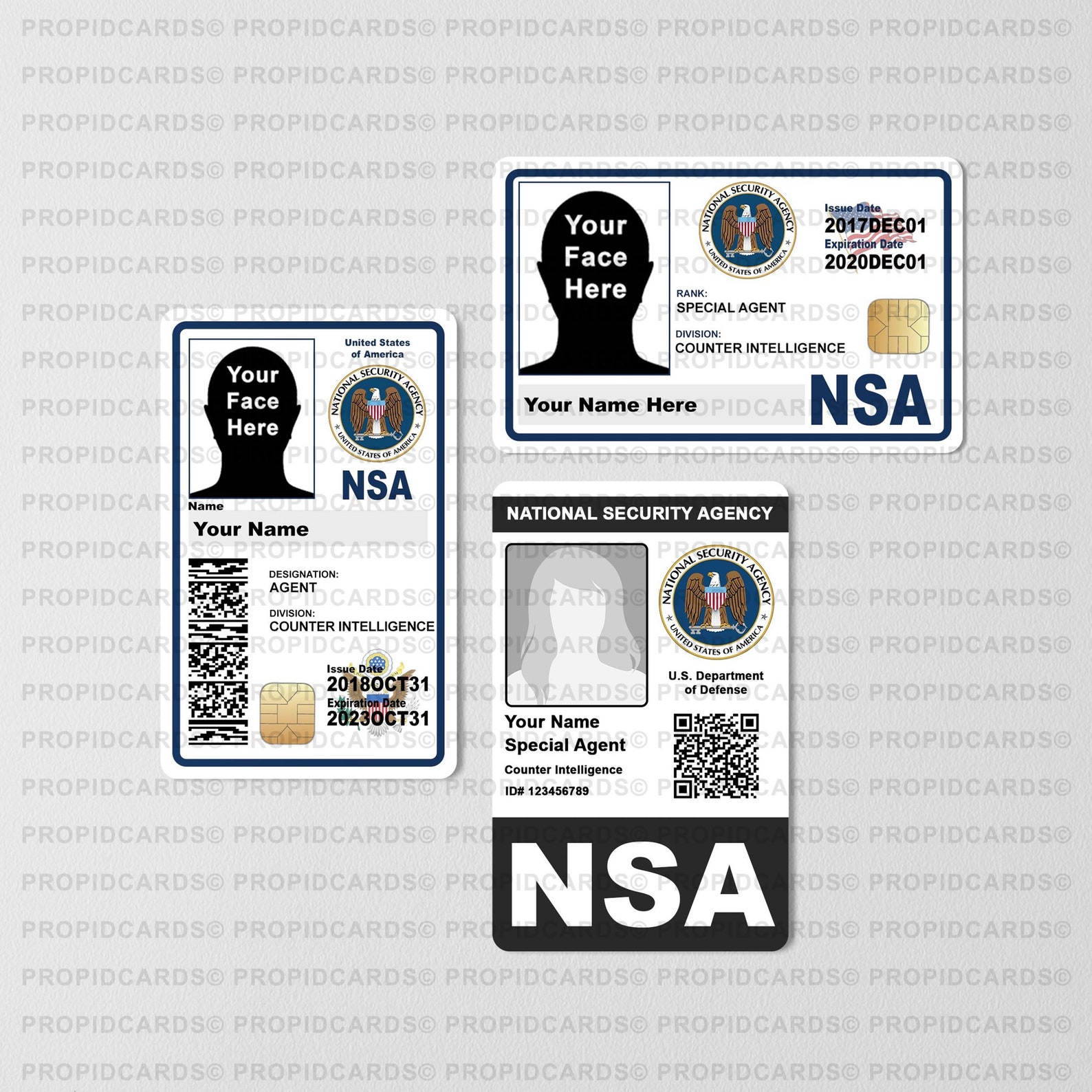 Novelty NSA ID Badges Movie & TV Props National Security Etsy